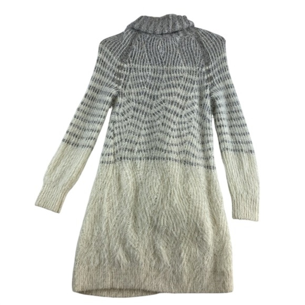 Sleeping on Snow Anthropologie Sweater Dress XS Grey Cream Eyelash Wool Alpaca - Picture 4 of 9